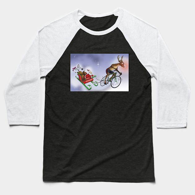 Rudolph's Midnight Ride Baseball T-Shirt by Reading With Kids